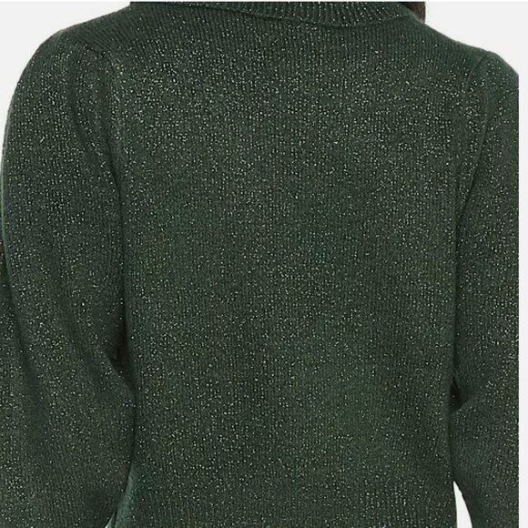Worthington Long Sleeve Metallic Turtleneck Sweater, Green, Size M NEW WITH TAG - Picture 4 of 4
